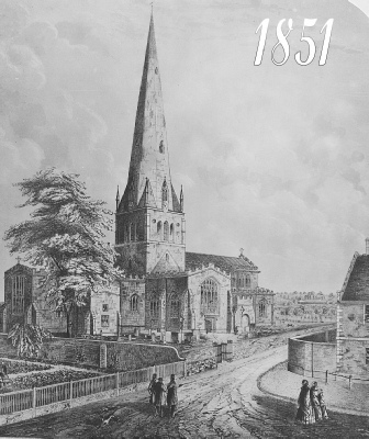 Victorian view of All Saints from Church Square