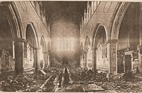 What a difference 100 years make. Above is the scene as Bodley restores the church at the end of the 19th century, returning it nearer to its pre-reformation appearance.