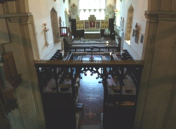 An unusual view of the chancel and sanctuary